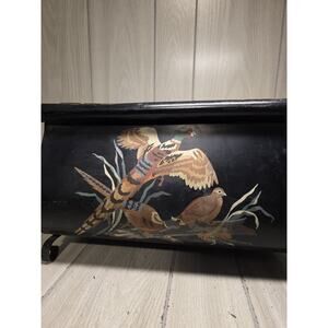 Vtg Tollware Hand Painted Pheasant Magazine Newspaper Rack Holder Home Décor